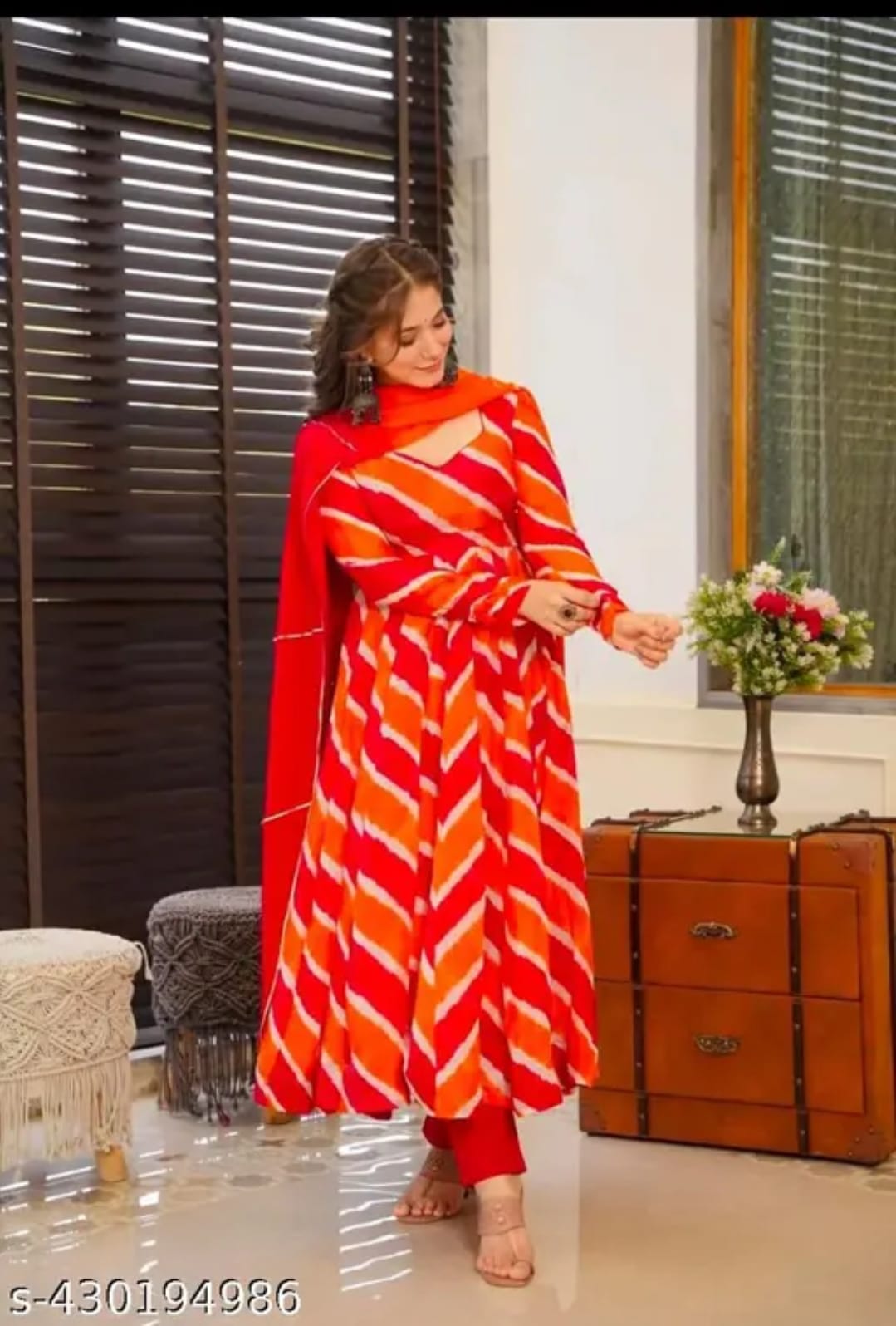 Muslin Chanderi Chinon Kurti Set