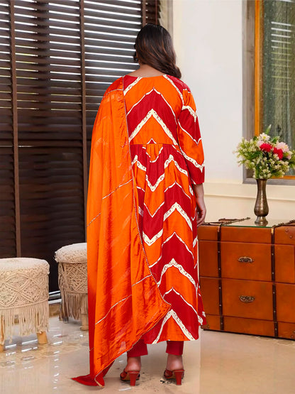 Muslin Chanderi Chinon Kurti Set