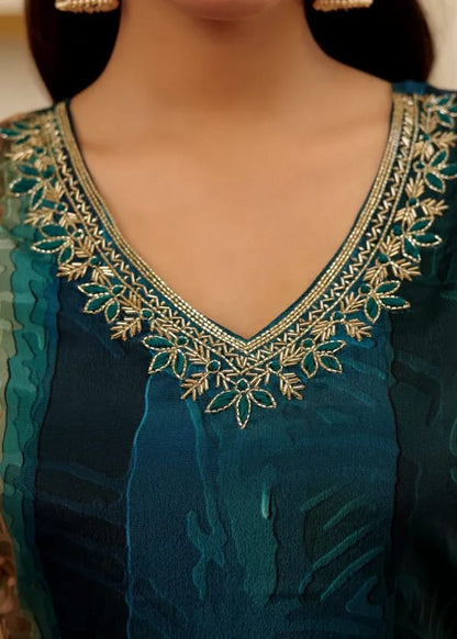 Aaliya Viscose Rayon Chanderi Kurti Set