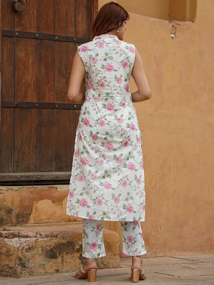 Damini Cotton Slub Chanderi Kurti Set