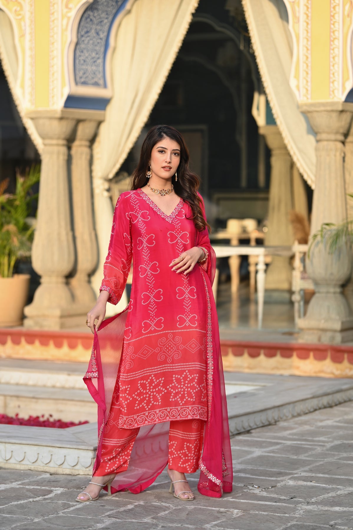 Kashish Chinon Silk Nazmin Kurti Set