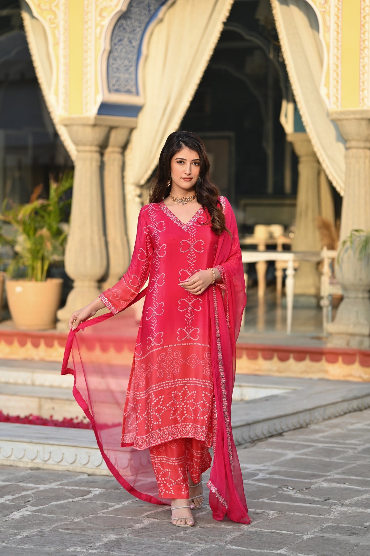 Kashish Chinon Silk Nazmin Kurti Set