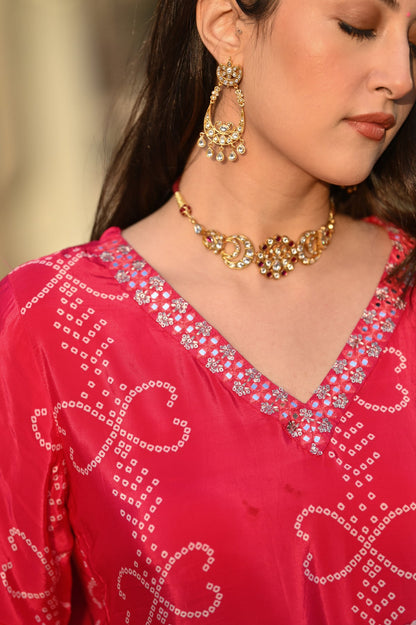 Kashish Chinon Silk Nazmin Kurti Set