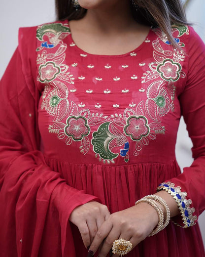 Morlo BSY Chinon Chanderi Kurti Set