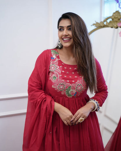 Morlo BSY Chinon Chanderi Kurti Set