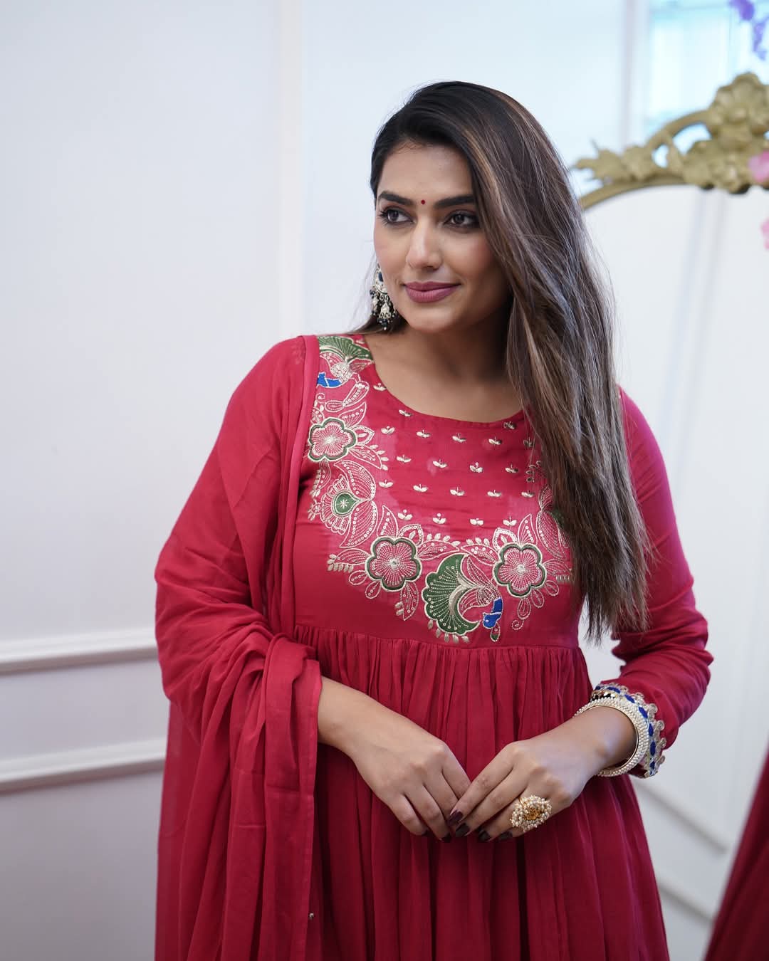 Morlo BSY Chinon Chanderi Kurti Set