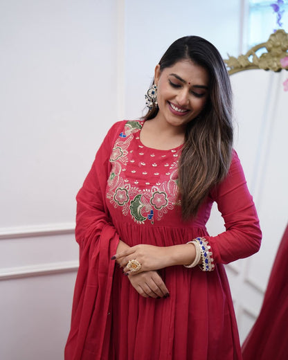 Morlo BSY Chinon Chanderi Kurti Set