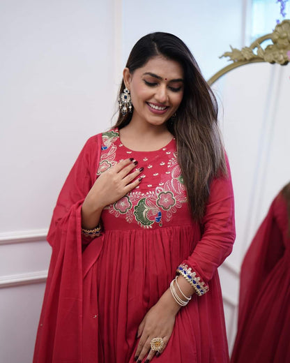 Morlo BSY Chinon Chanderi Kurti Set