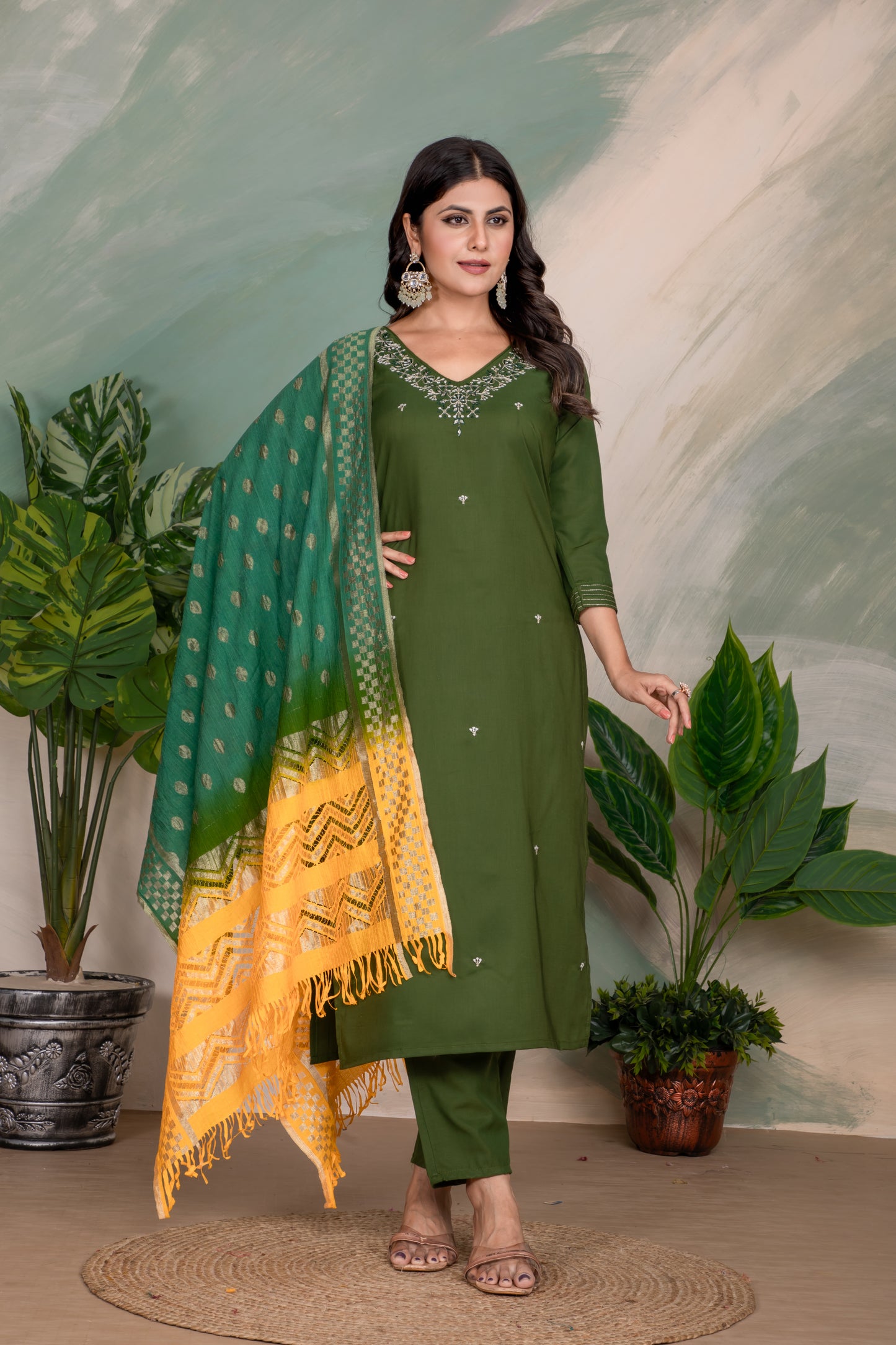 Sameera Viscose Chanderi Russel Kurti Set