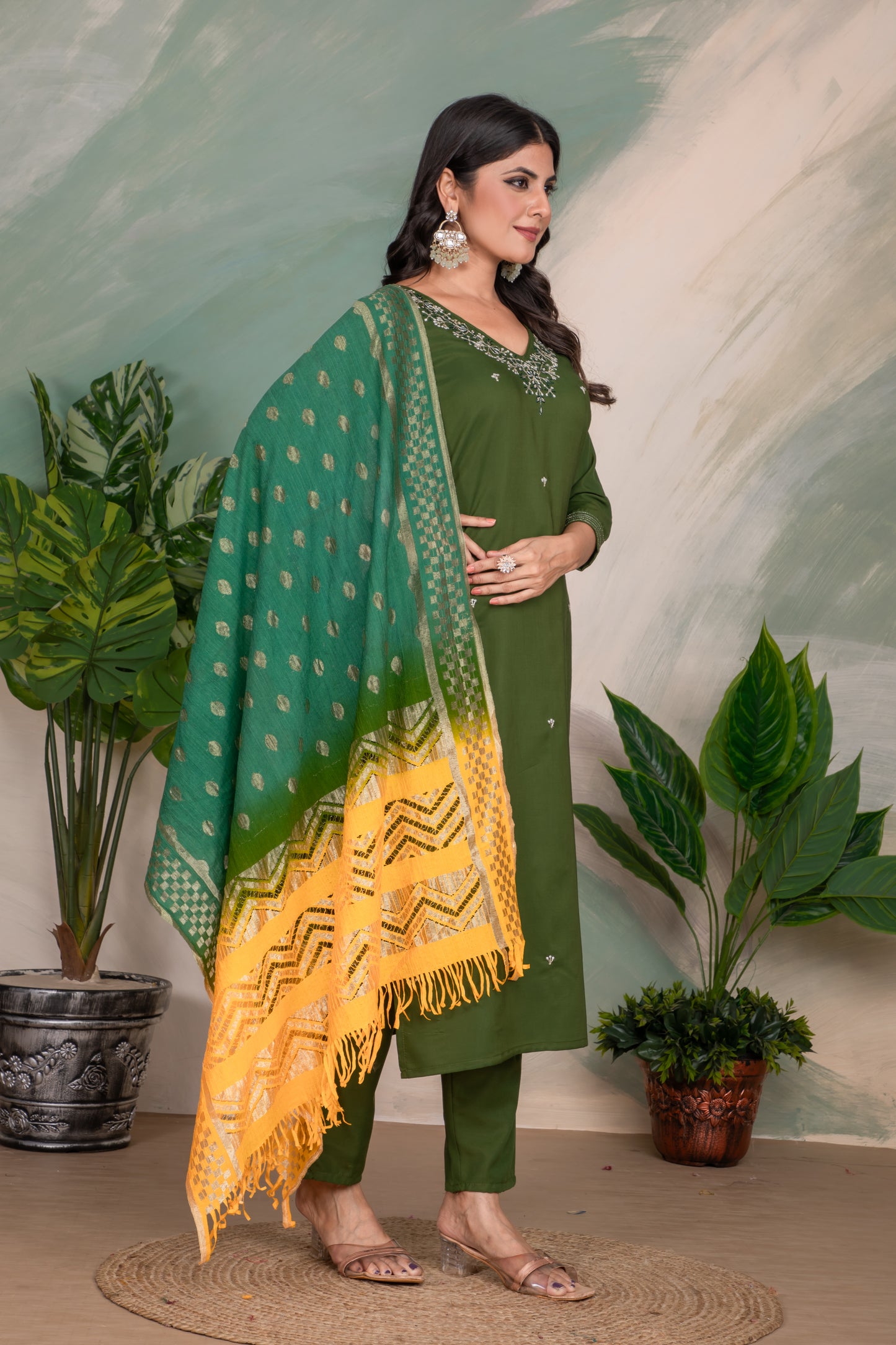 Sameera Viscose Chanderi Russel Kurti Set