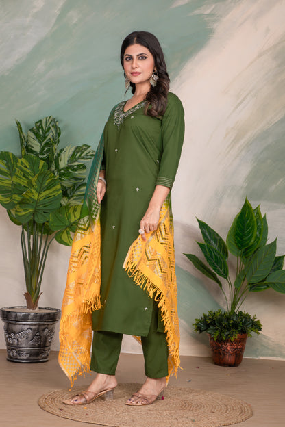 Sameera Viscose Chanderi Russel Kurti Set