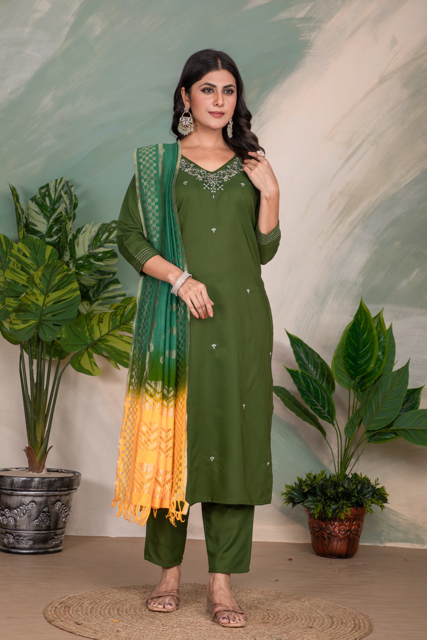 Sameera Viscose Chanderi Russel Kurti Set