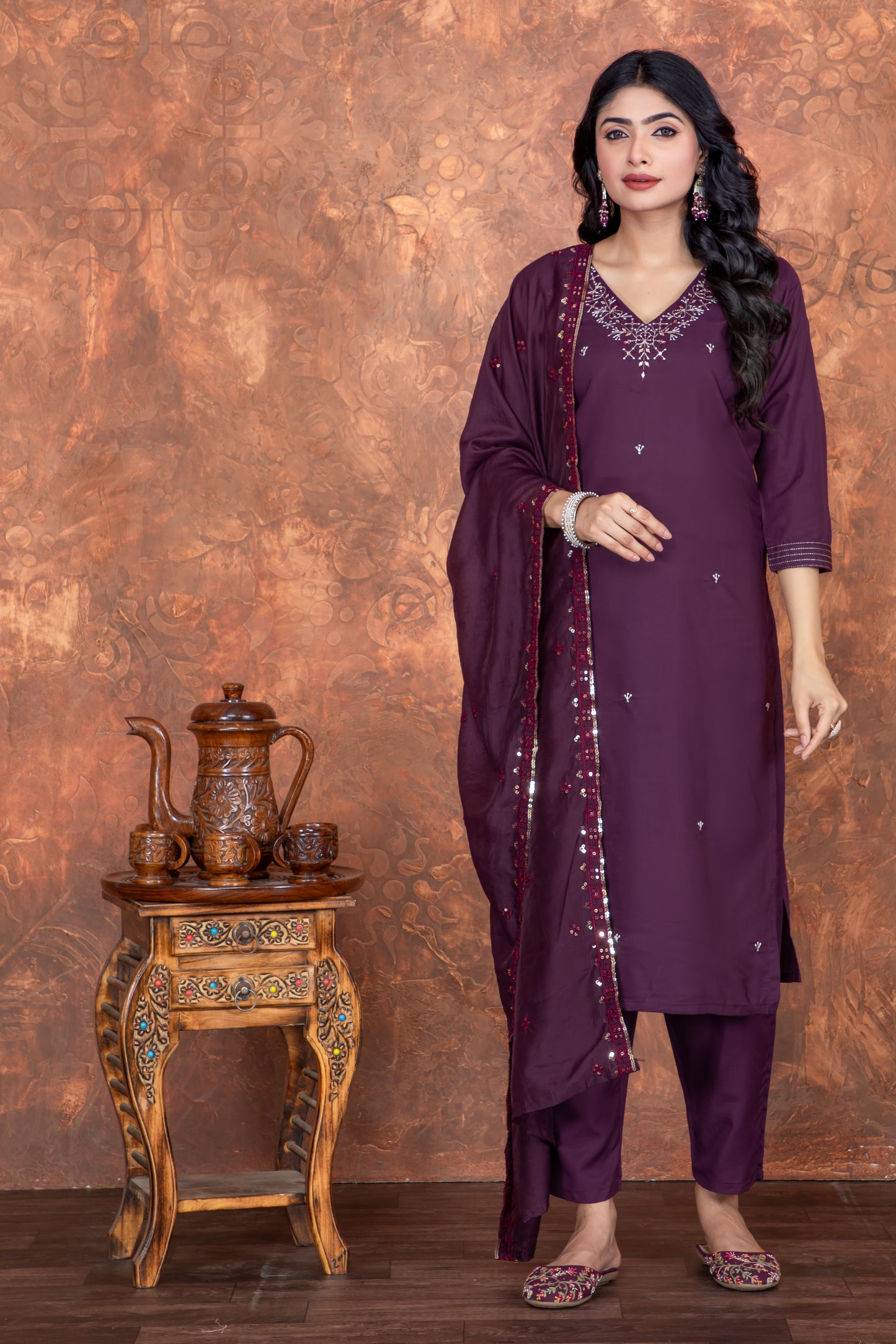 Sameera Viscose Chanderi Russel Kurti Set