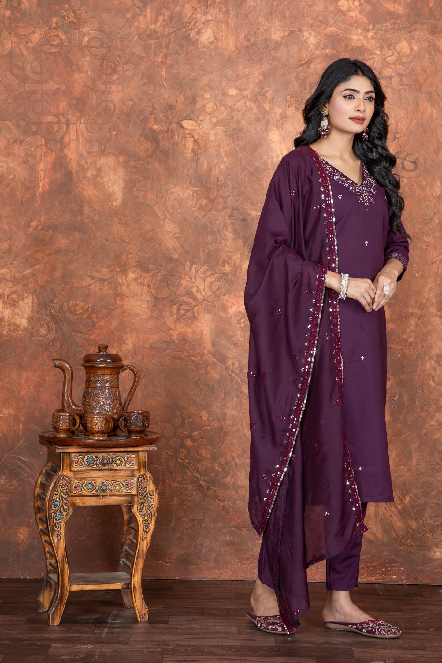 Sameera Viscose Chanderi Russel Kurti Set