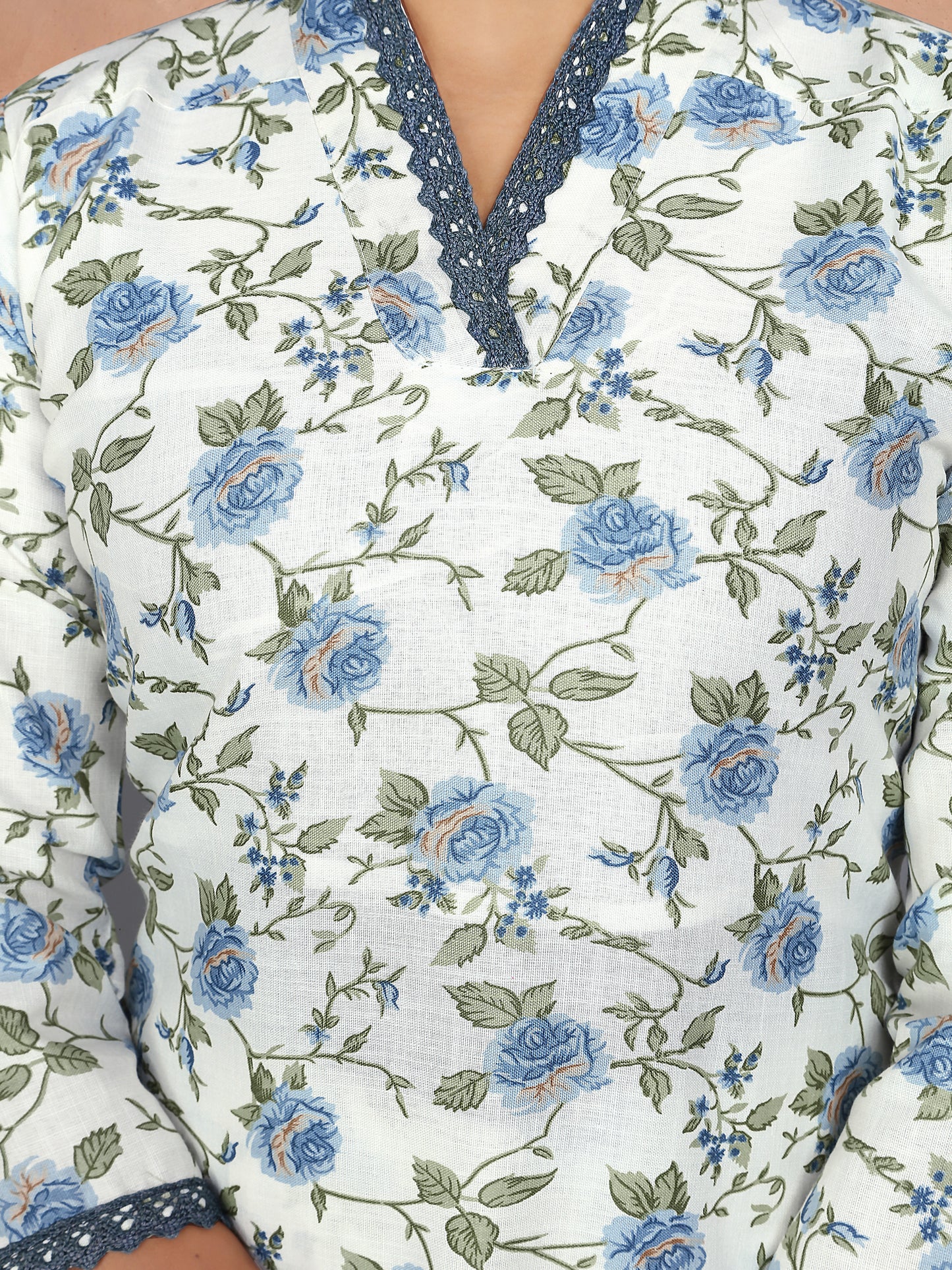 Sangini Cotton Slub Chanderi Kurti Set