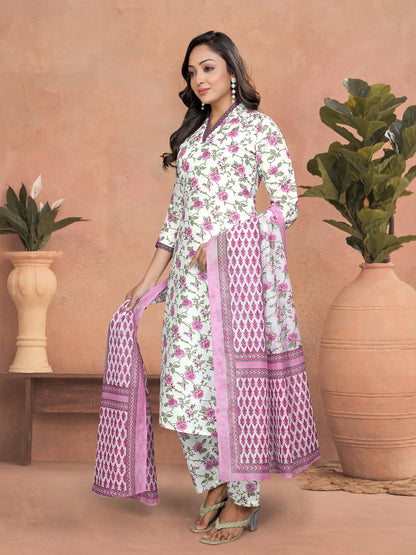 Sangini Cotton Slub Chanderi Kurti Set