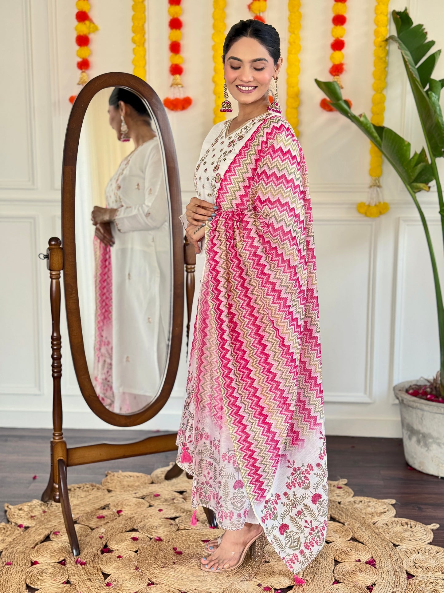 BHAKTI Viscose Chanderi Chanderi Kurti Set