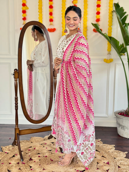 BHAKTI Viscose Chanderi Chanderi Kurti Set