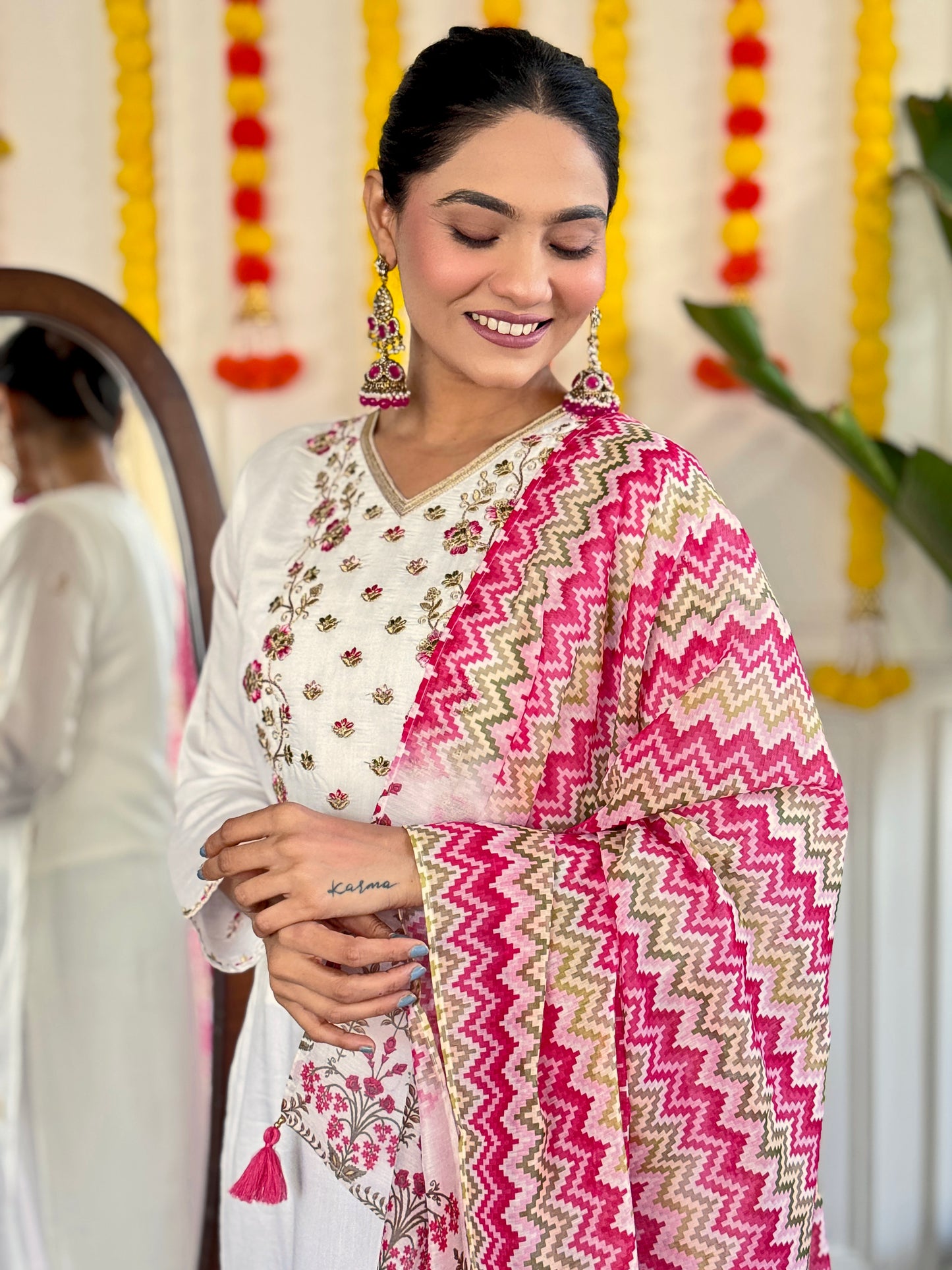 BHAKTI Viscose Chanderi Chanderi Kurti Set