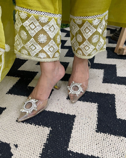 KAMYA Chanderi Organza Kurti Set