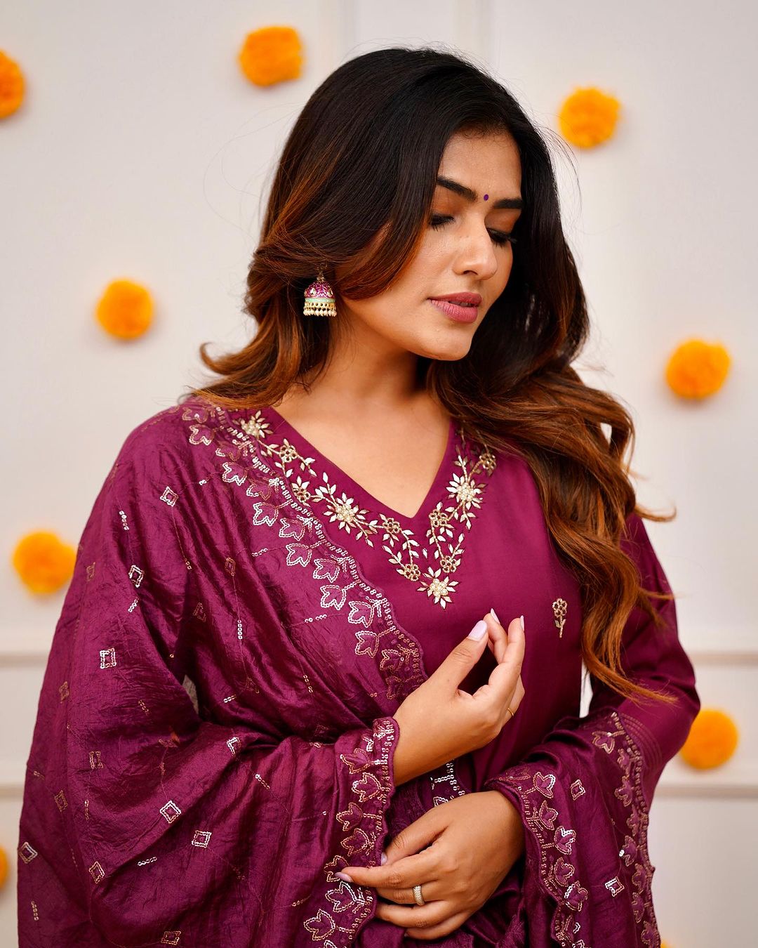 ZARNA Viscose Chanderi Chanderi Kurti Set