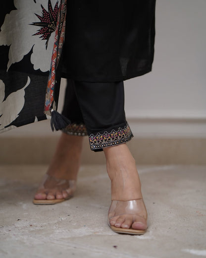 BLACK BERRY Viscose Silk Chinon Kurti Set