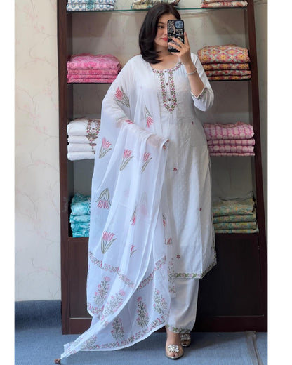 MIA Georgette Butti Viscose Chanderi Kurti Set