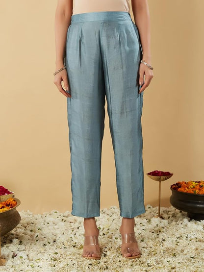 MUSKAN Vichitra Silk Vichitra Kurti Set