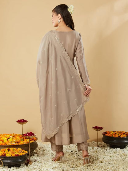 MUSKAN Vichitra Silk Vichitra Kurti Set