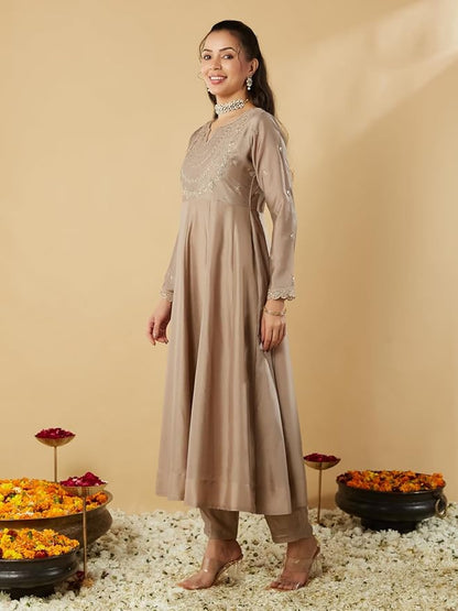 MUSKAN Vichitra Silk Vichitra Kurti Set
