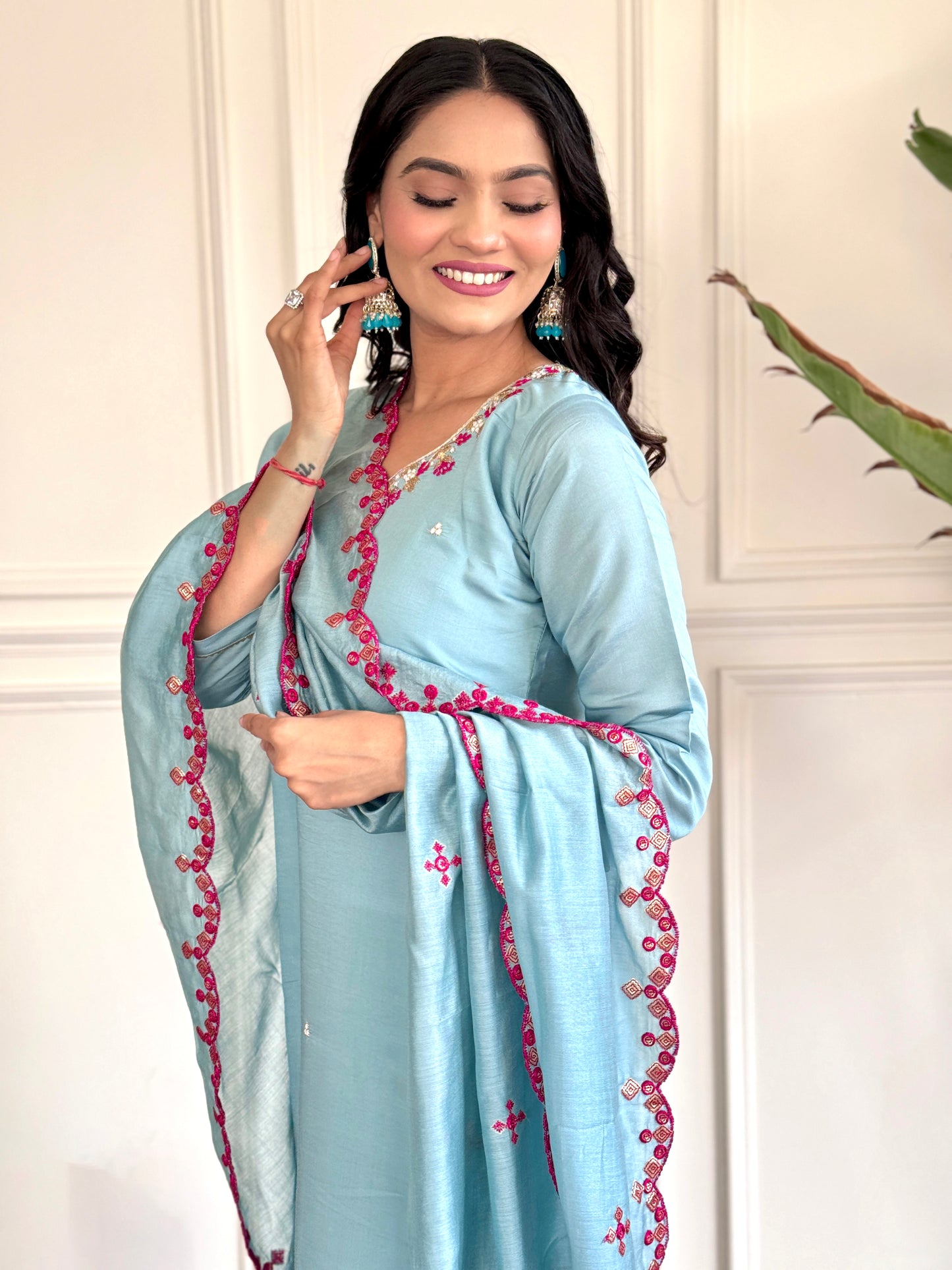 PRACHI Viscose Chanderi Viscose Chanderi Kurti Set
