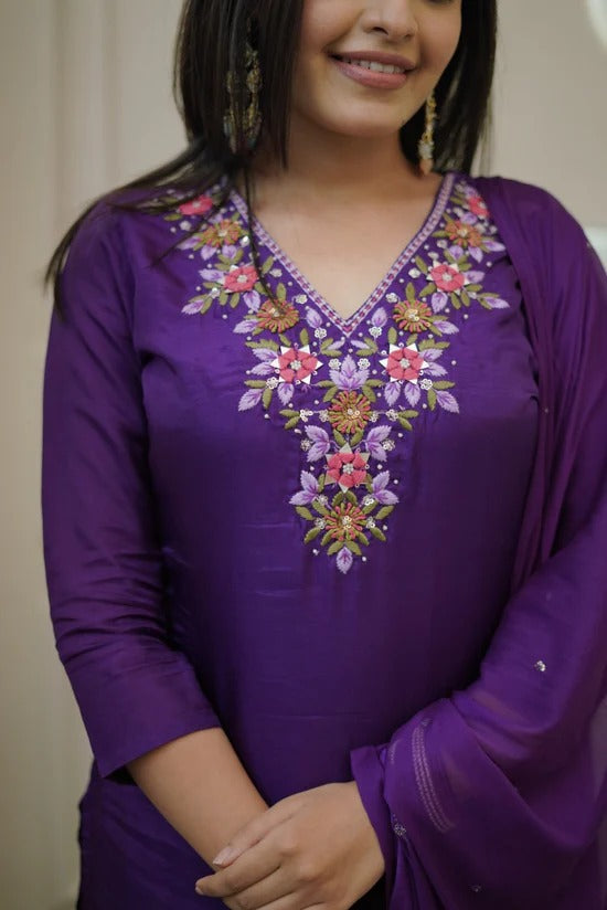 RIVA Vichitra Vichitra Chanderi Kurti Set