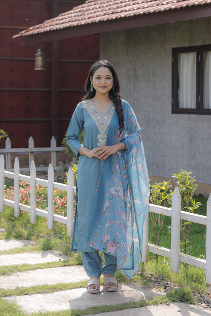 Firozi Designer Kurti Set