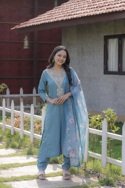 Firozi Designer Kurti Set