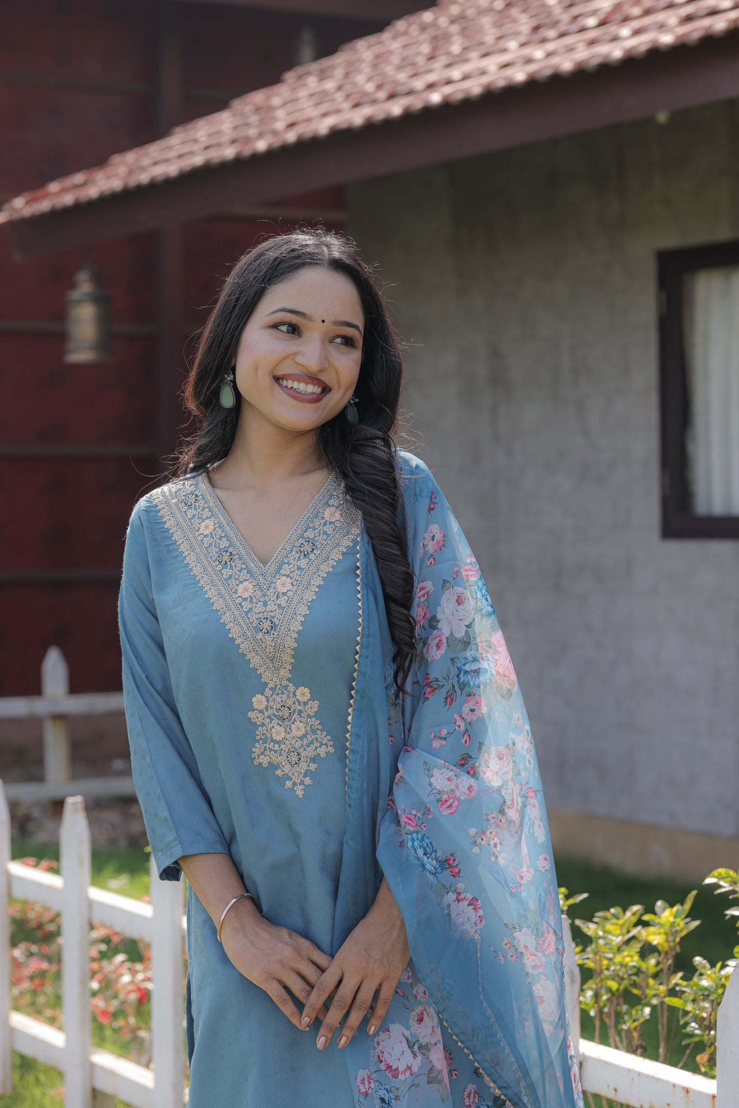 Firozi Designer Kurti Set