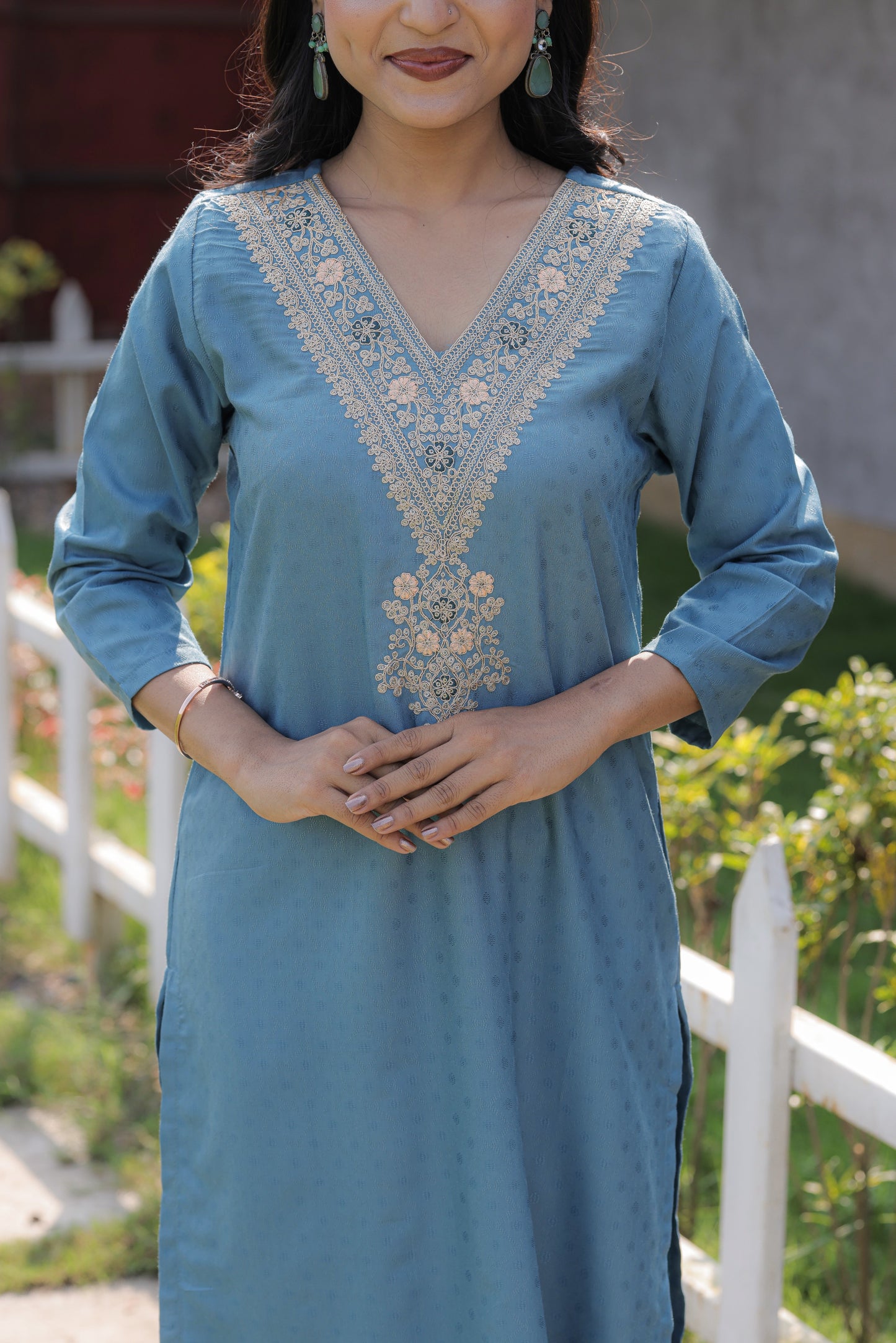 Firozi Designer Kurti Set