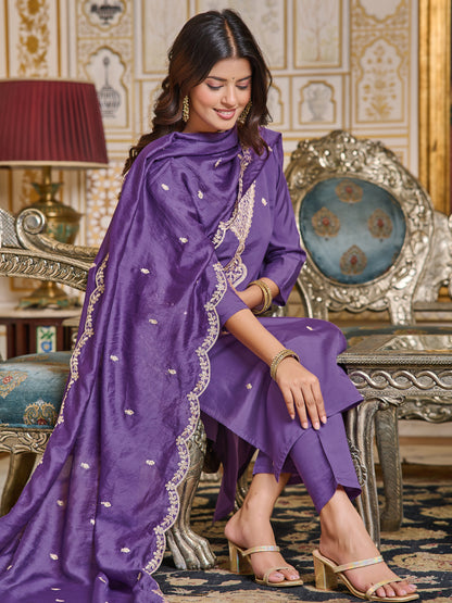 Lavender Designer Kurti Set