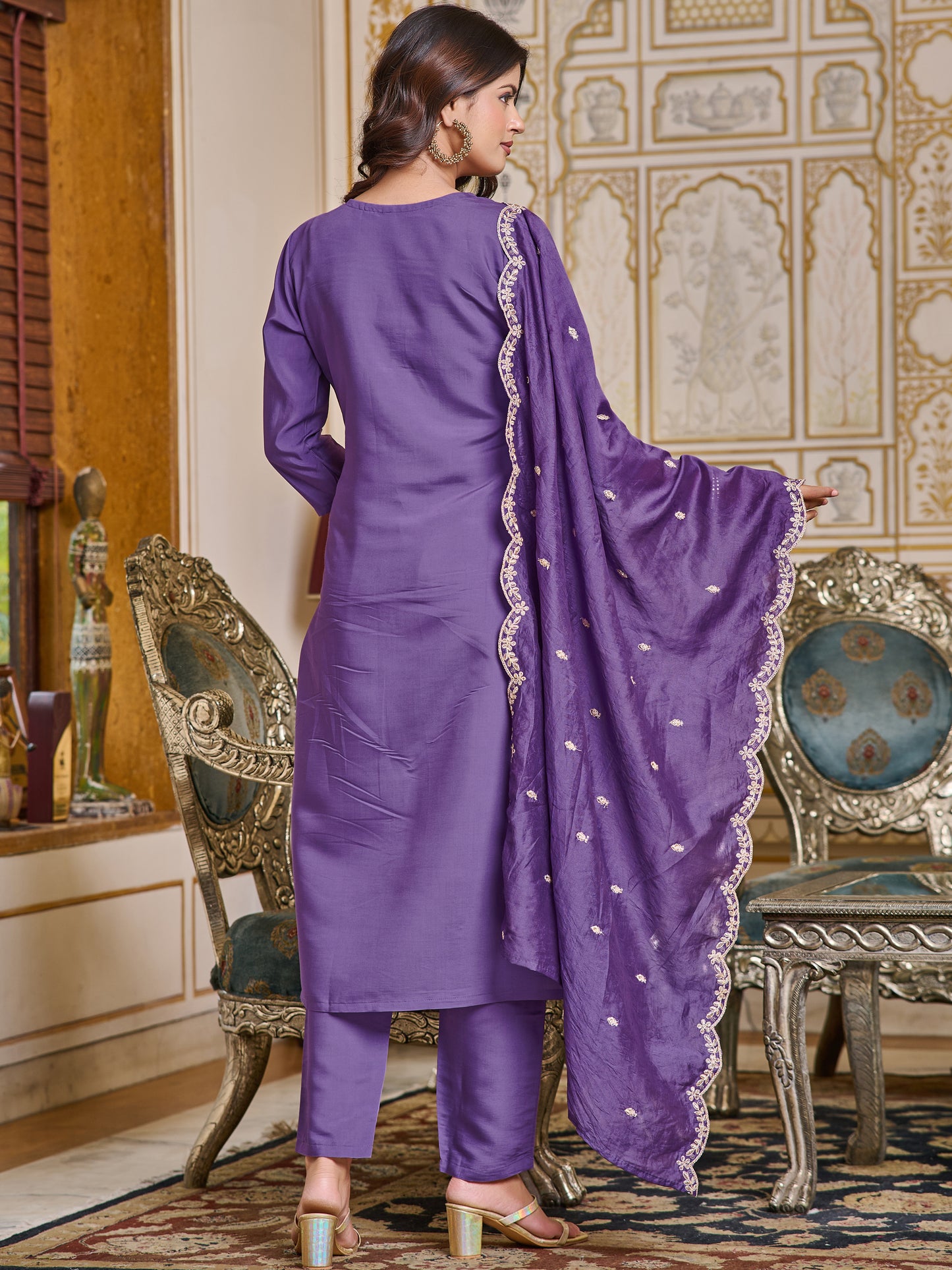 Lavender Designer Kurti Set