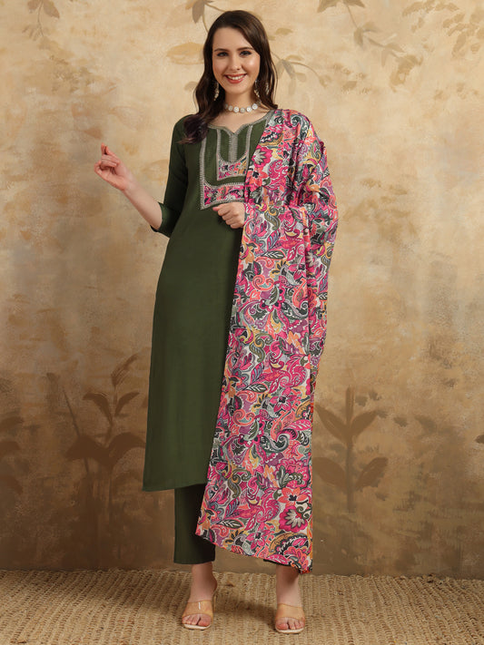 Mehndi Designer Kurti Set