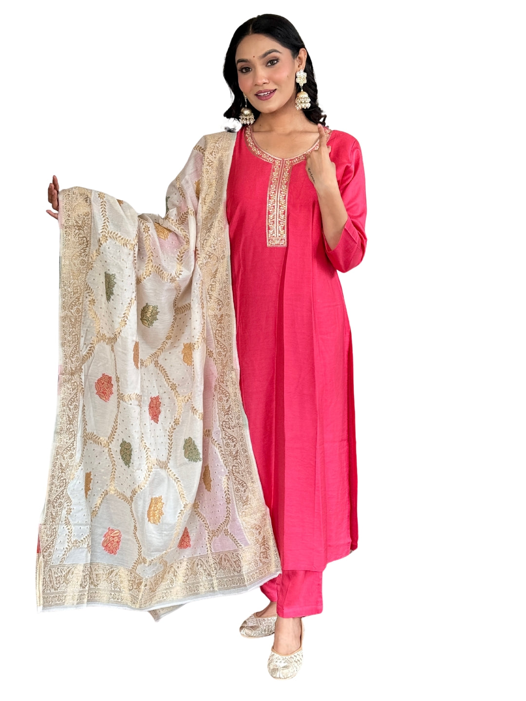 Gajri Designer Kurti Set
