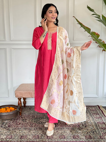 Gajri Designer Kurti Set
