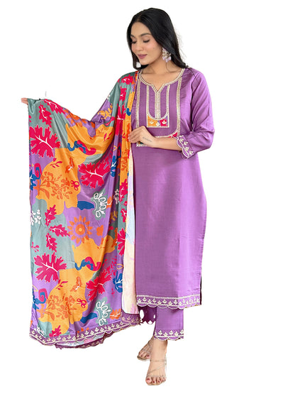 Lavender Designer Kurti Set