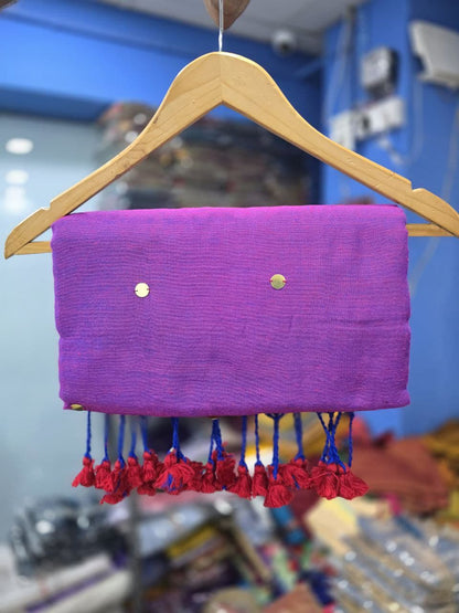 Divya Khadi Cotton Handloom Saree with Mirror Work and Embroidery Designer Blouse