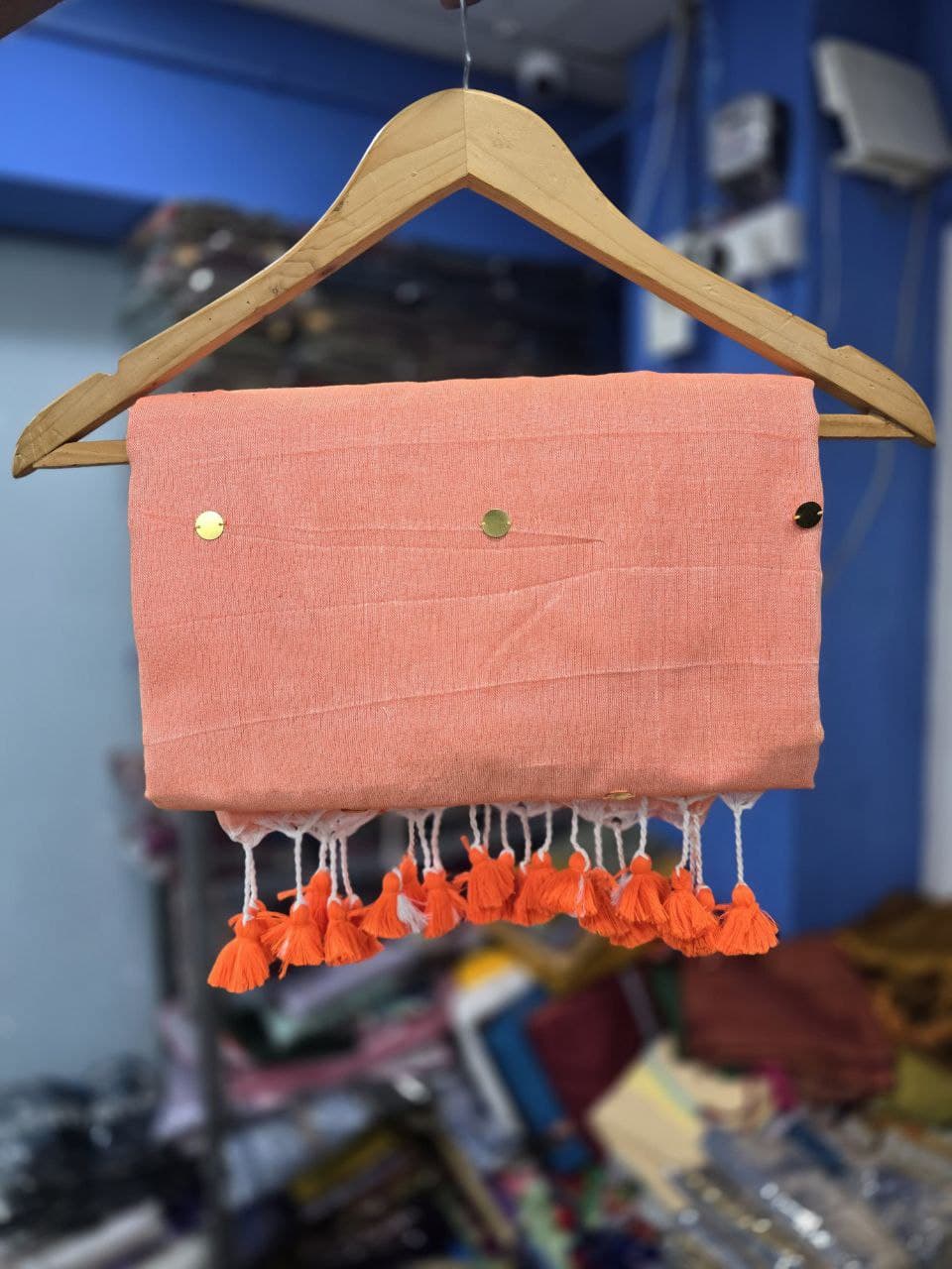 Divya Khadi Cotton Handloom Saree with Mirror Work and Embroidery Designer Blouse