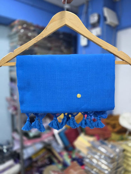 Divya Khadi Cotton Handloom Saree with Mirror Work and Embroidery Designer Blouse