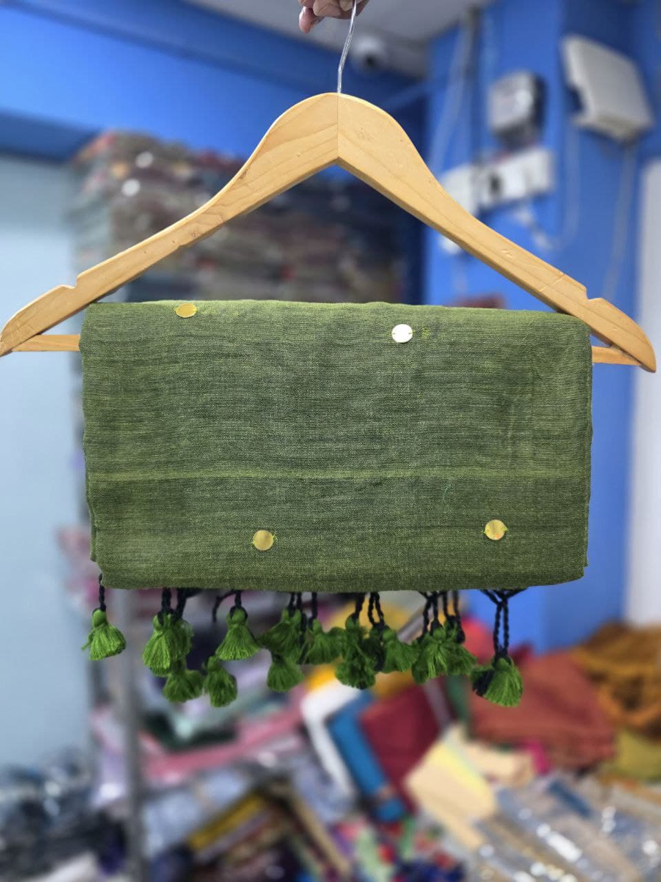 Divya Khadi Cotton Handloom Saree with Mirror Work and Embroidery Designer Blouse