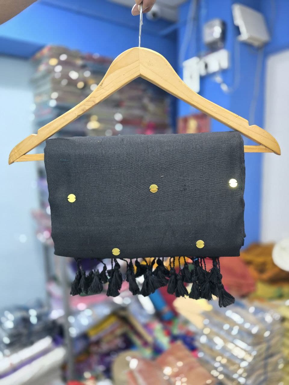 Divya Khadi Cotton Handloom Saree with Mirror Work and Embroidery Designer Blouse