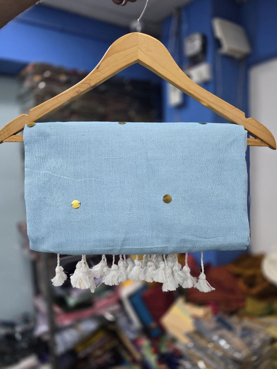 Divya Khadi Cotton Handloom Saree with Mirror Work and Embroidery Designer Blouse