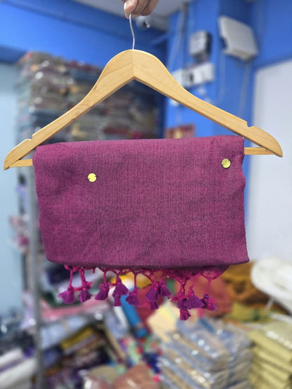 Divya Khadi Cotton Handloom Saree with Mirror Work and Embroidery Designer Blouse