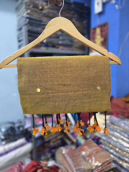 Divya Khadi Cotton Handloom Saree with Mirror Work and Embroidery Designer Blouse